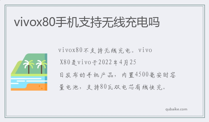 vivox80手机支持无线充电吗