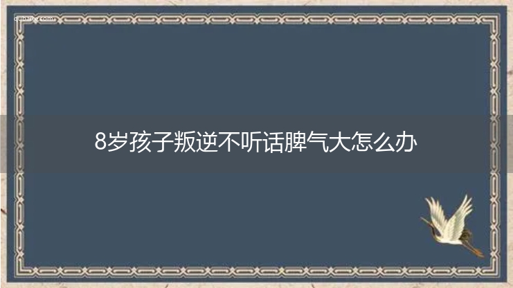 8岁孩子叛逆不听话脾气大怎么办