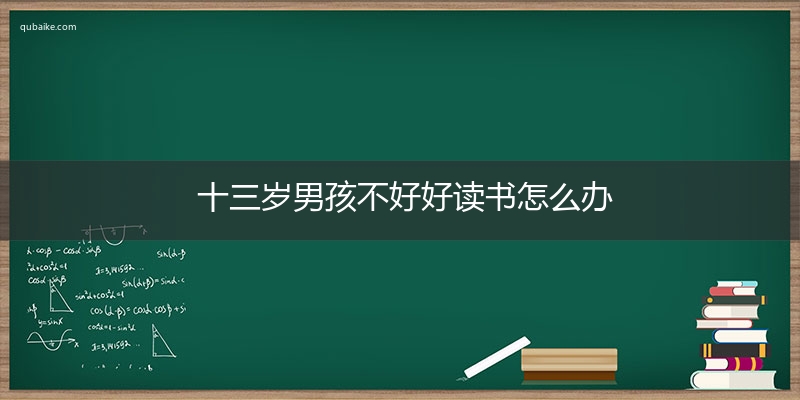 十三岁男孩不好好读书怎么办