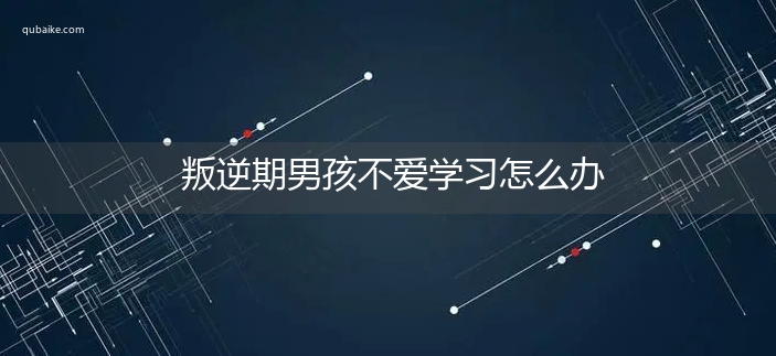 叛逆期男孩不爱学习怎么办