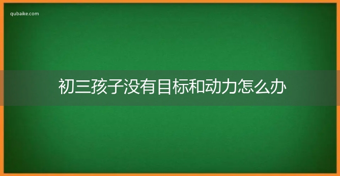 初三孩子没有目标和动力怎么办