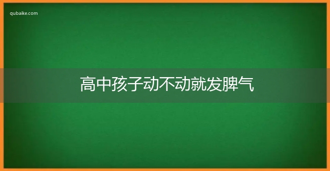 高中孩子动不动就发脾气