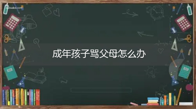 成年孩子骂父母怎么办