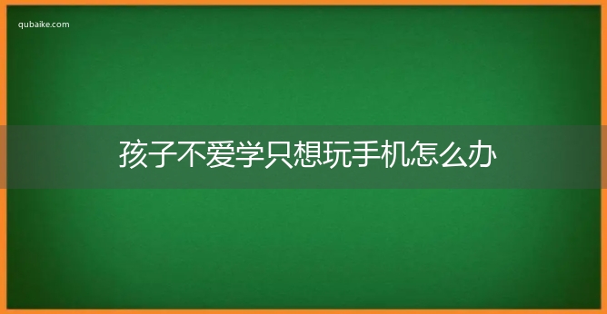 孩子不爱学只想玩手机怎么办