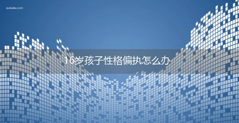 16岁孩子性格偏执怎么办