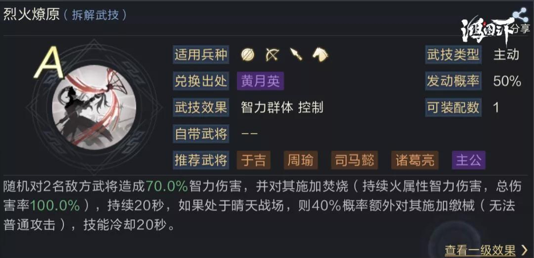 鸿图之下A级技能 优秀A级技能攻略