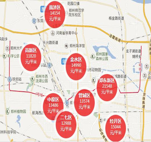 2017郑州金水区房价走势图 郑州二手房购买的步骤讲解