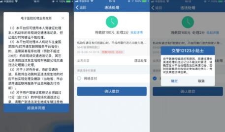 交管123123怎么处理违章缴费