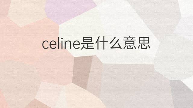 celine是什么意思 celine的翻译、读音、例句、中文解释