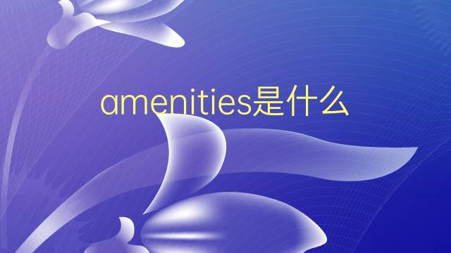 amenities是什么意思 amenities的翻译、读音、例句、中文解释