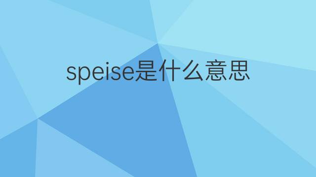 speise是什么意思 speise的翻译、读音、例句、中文解释