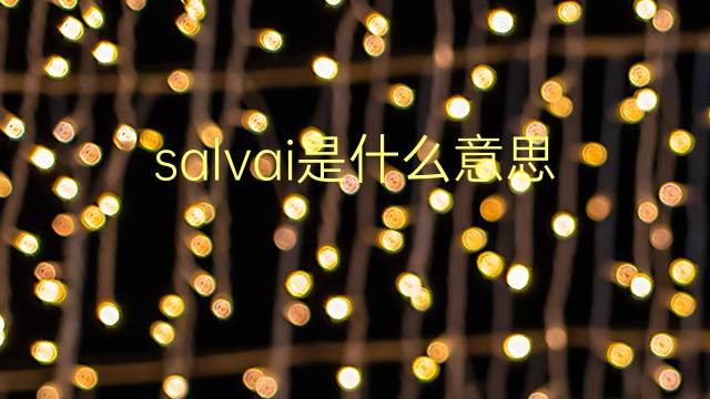 salvai是什么意思 salvai的翻译、读音、例句、中文解释