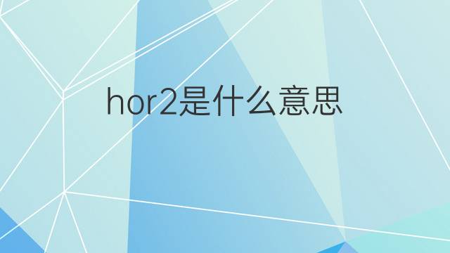 hor2是什么意思 hor2的翻译、读音、例句、中文解释