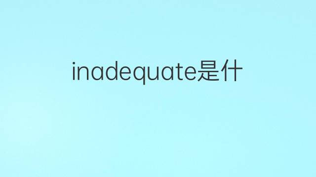 inadequate是什么意思 inadequate的翻译、读音、例句、中文解释