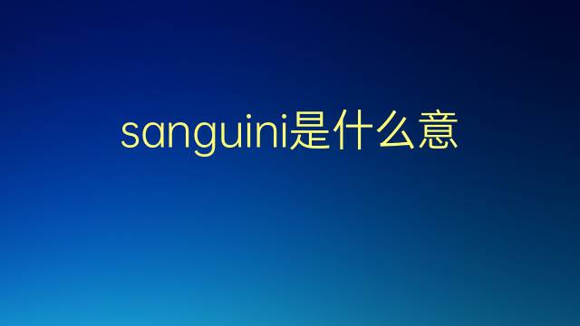 sanguini是什么意思 sanguini的翻译、读音、例句、中文解释