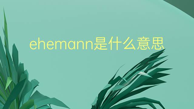 ehemann是什么意思 ehemann的翻译、读音、例句、中文解释