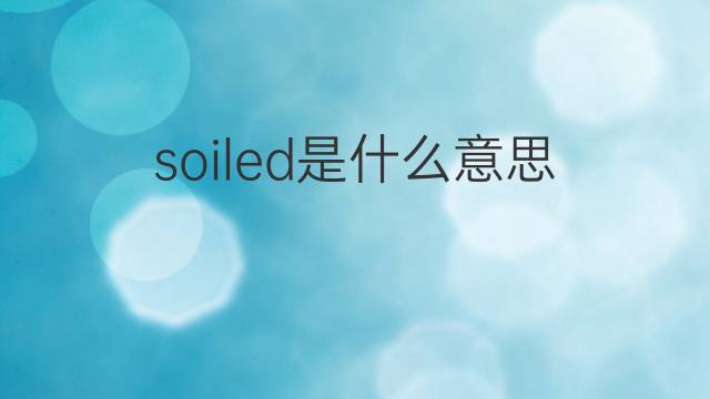 soiled是什么意思 soiled的翻译、读音、例句、中文解释