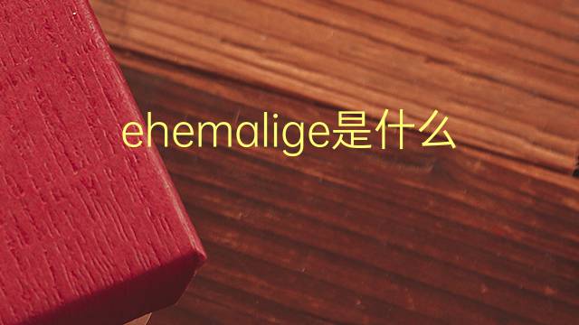 ehemalige是什么意思 ehemalige的翻译、读音、例句、中文解释