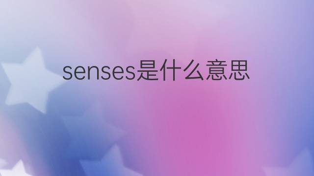 senses是什么意思 senses的翻译、读音、例句、中文解释