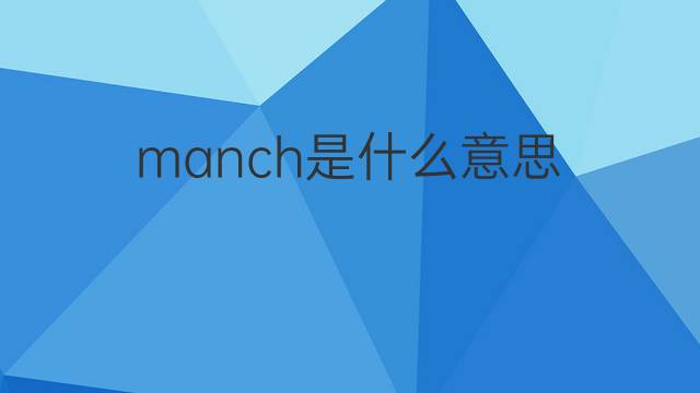 manch是什么意思 manch的翻译、读音、例句、中文解释