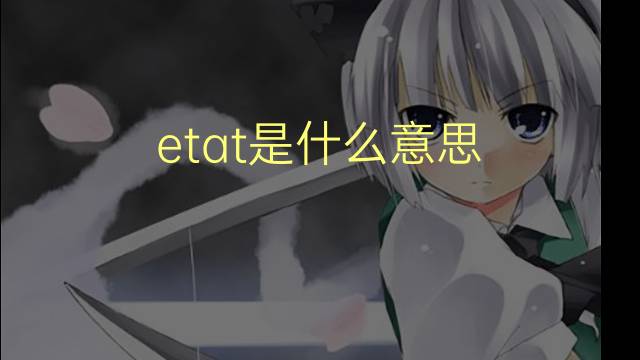 etat是什么意思 etat的翻译、读音、例句、中文解释