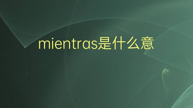 mientras是什么意思 mientras的翻译、读音、例句、中文解释