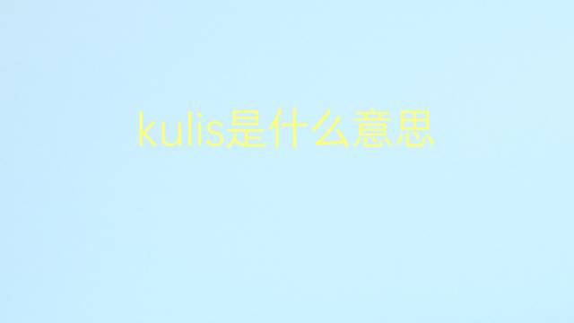 kulis是什么意思 kulis的翻译、读音、例句、中文解释