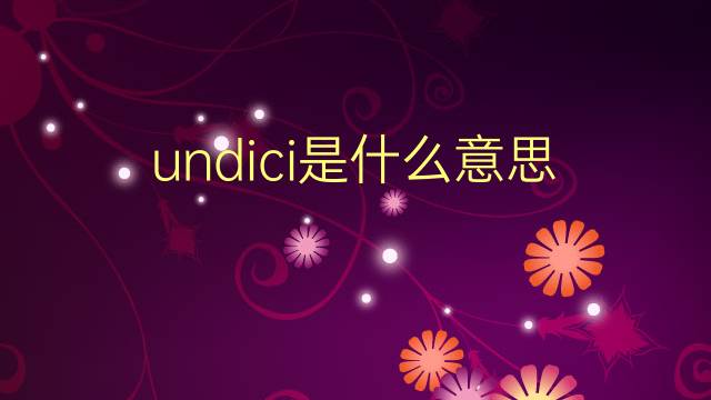 undici是什么意思 undici的翻译、读音、例句、中文解释