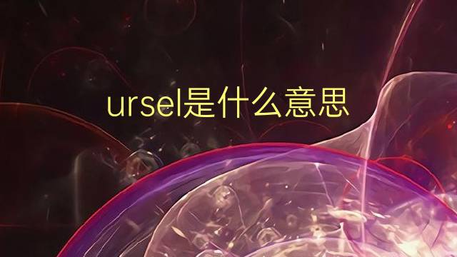 ursel是什么意思 英文名ursel的翻译、发音、来源