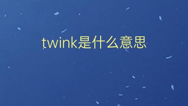 twink是什么意思 twink的翻译、读音、例句、中文解释