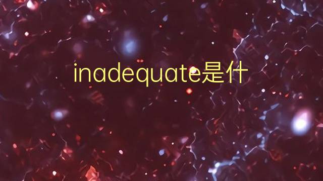 inadequate是什么意思 inadequate的翻译、读音、例句、中文解释