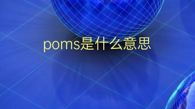 poms是什么意思 poms的翻译、读音、例句、中文解释