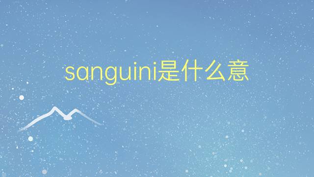 sanguini是什么意思 sanguini的翻译、读音、例句、中文解释