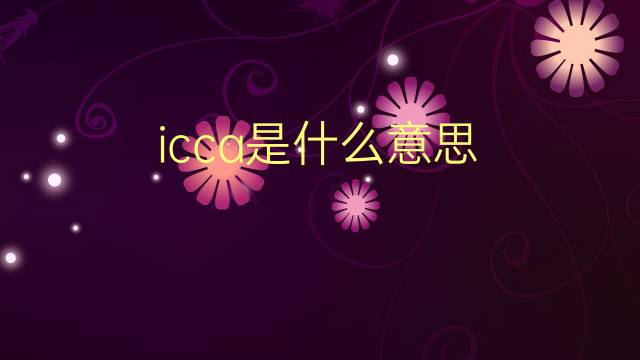 icca是什么意思 icca的翻译、读音、例句、中文解释