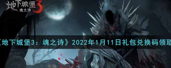 地下城堡3魂之诗2022年1月11日礼包兑换码怎么领_2022年1月11日兑换码在哪领