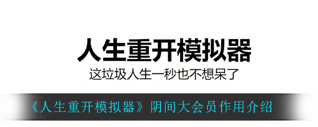 人生重开模拟器阴间大会员有什么用_阴间大会员作用介绍