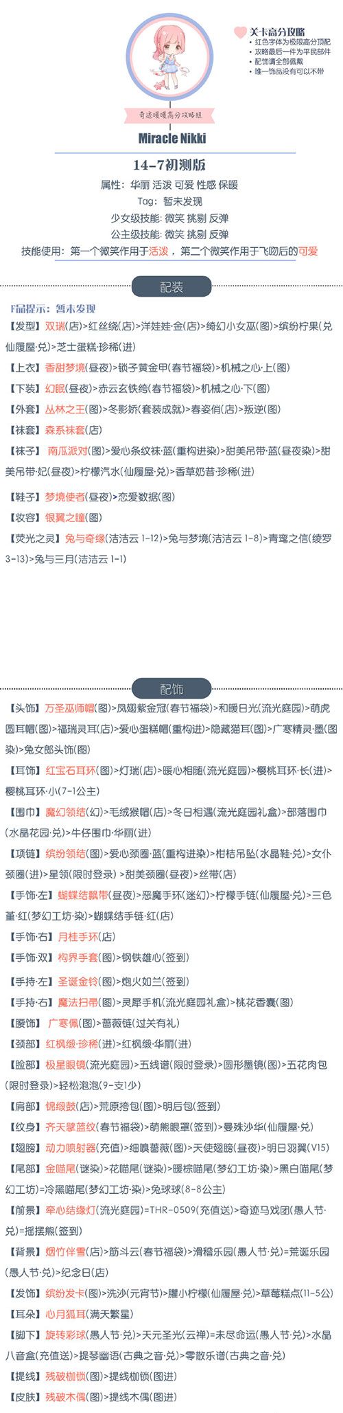 奇迹暖暖公主级14_7S攻略_奇迹暖暖公主级无限的潜能S攻略