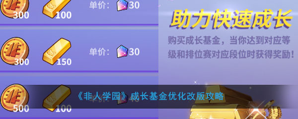 非人学园成长基金优化了什么_成长基金优化改版攻略