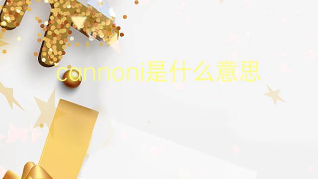 cannoni是什么意思 cannoni的翻译、读音、例句、中文解释