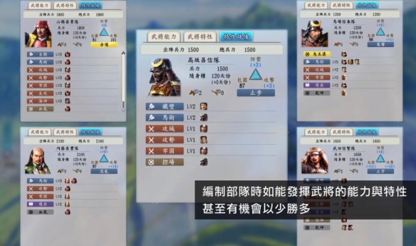 《信长之野望新生》武将特性一览 部分武将特性介绍