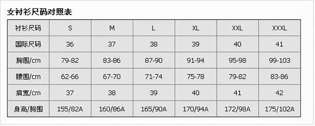 衬衣尺码180是多大号的呢（史上最全服装尺码对照含义）