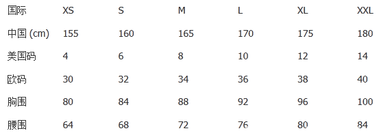 女生三围标准对照表图片（分享女生服饰对照表大全）