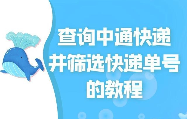 中通快递单号怎么查看呀（查询中通快递并筛选快递单号的教程）