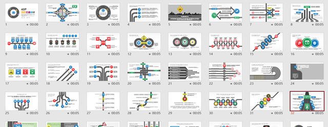 马路上的标志ppt素材（道路交通40页全框架图标集）