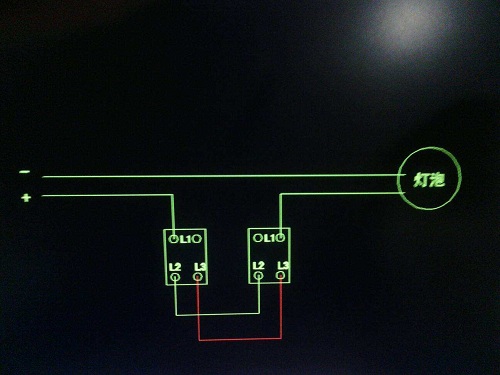 二个开关控制一个灯怎么接线