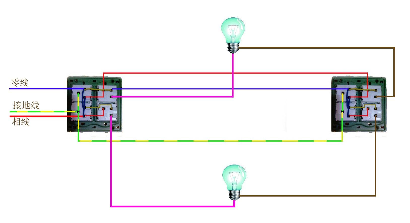 如何两个开关控制一个灯
