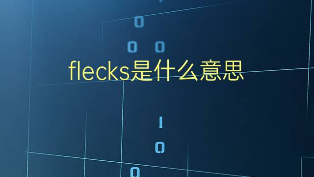 flecks是什么意思 flecks的翻译、读音、例句、中文解释