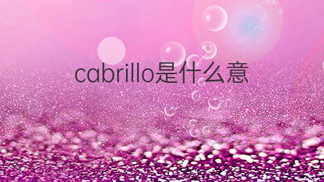 cabrillo是什么意思 cabrillo的翻译、读音、例句、中文解释