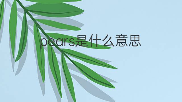 pears是什么意思 pears的翻译、读音、例句、中文解释