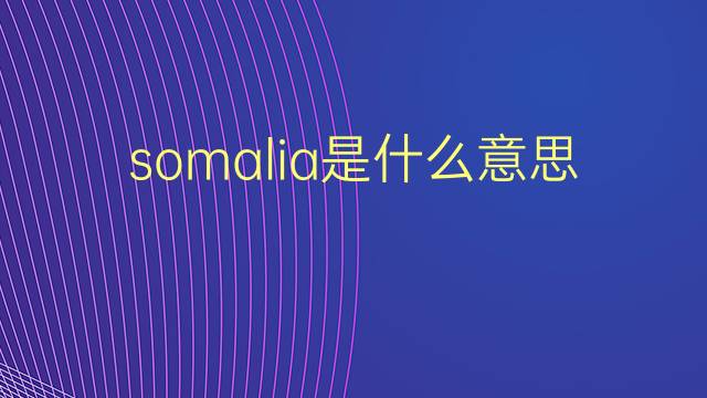 somalia是什么意思 somalia的翻译、读音、例句、中文解释